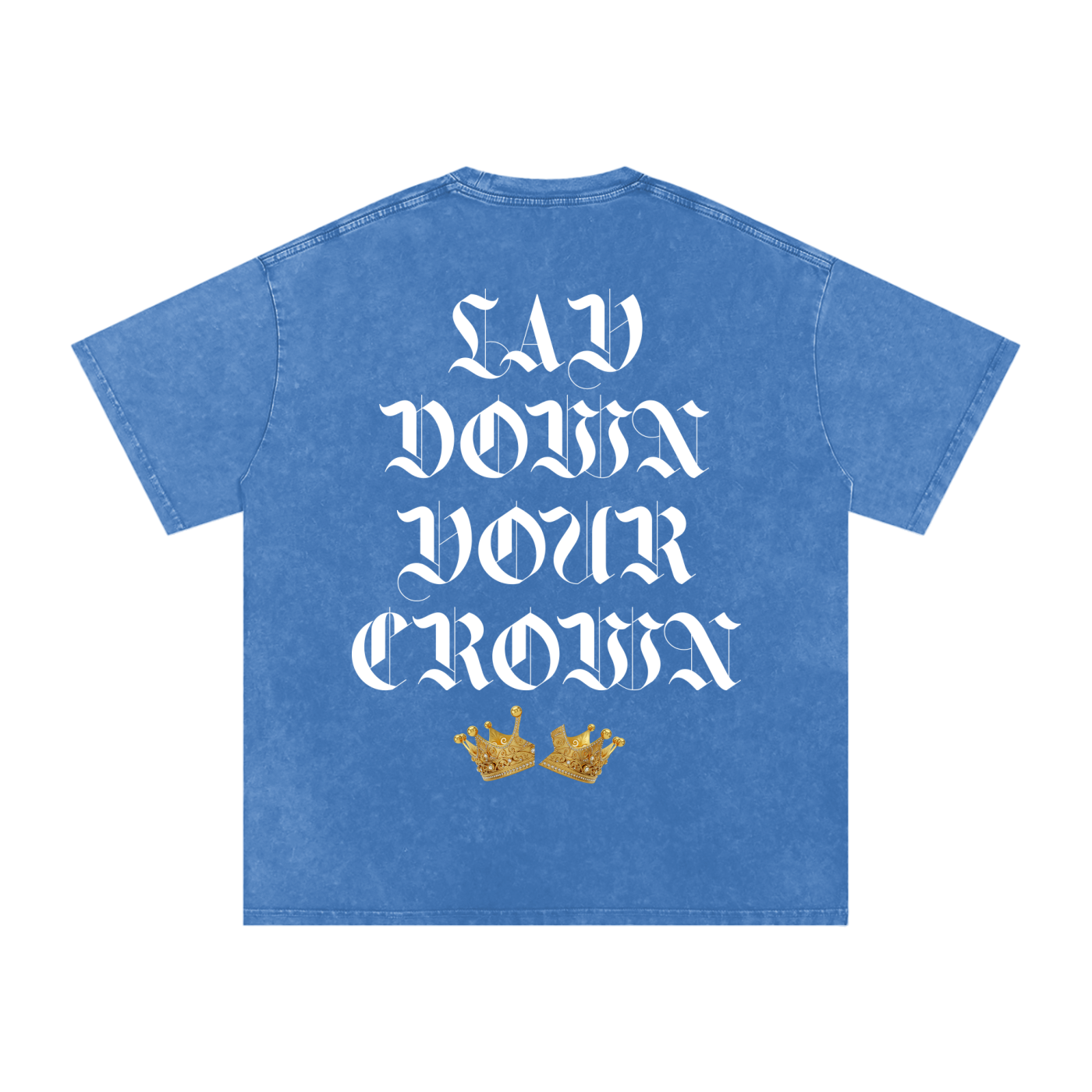 Lay Down Your Crown Snow Washed Oversized Cotton T-Shirt