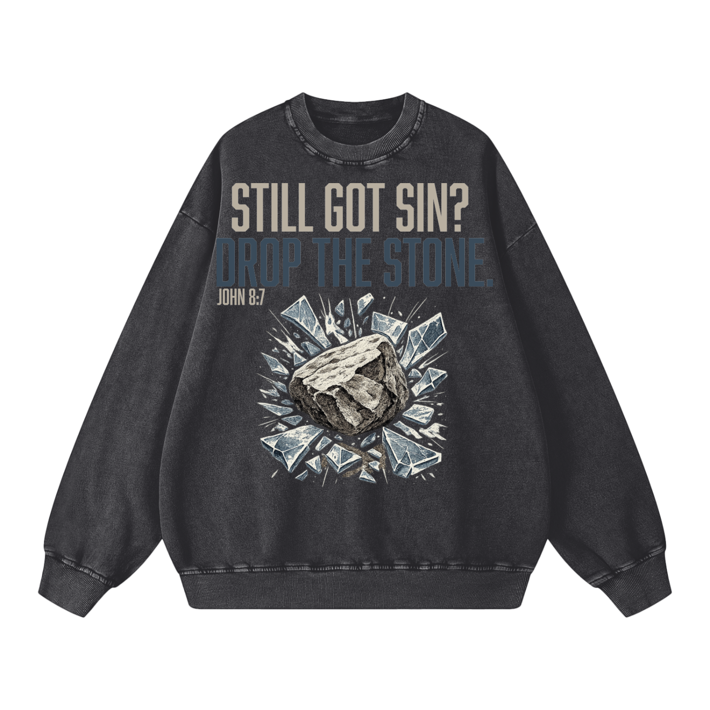 Drop The Stone (Snow Washed Oversized Sweatshirt)