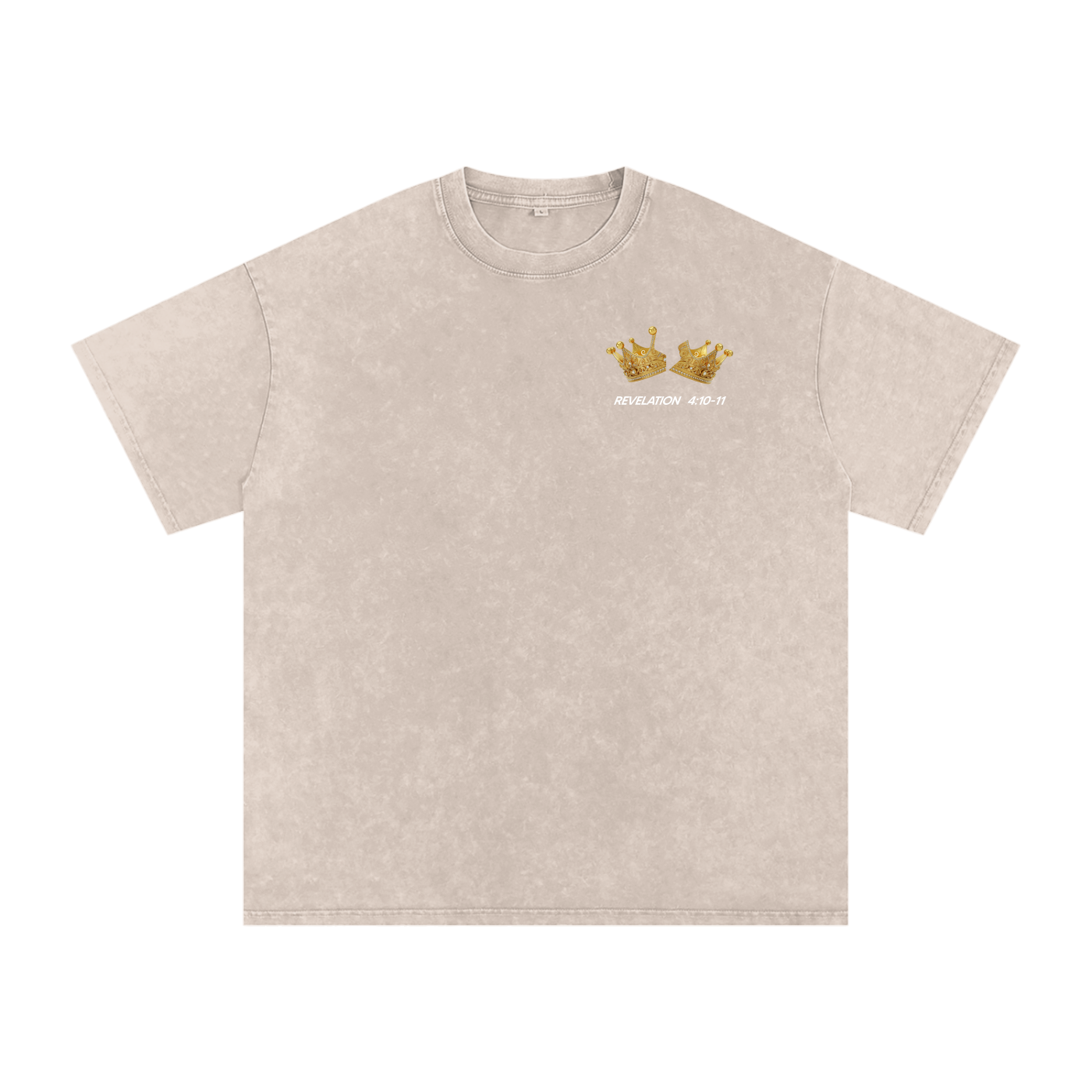 Lay Down Your Crown Snow Washed Oversized Cotton T-Shirt