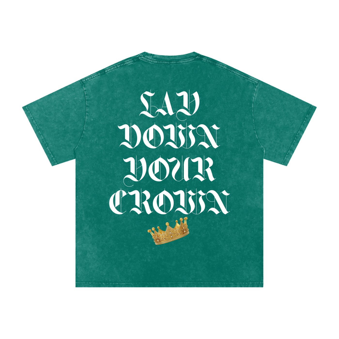 Lay Down Your Crown Snow Washed Oversized Cotton T-Shirt