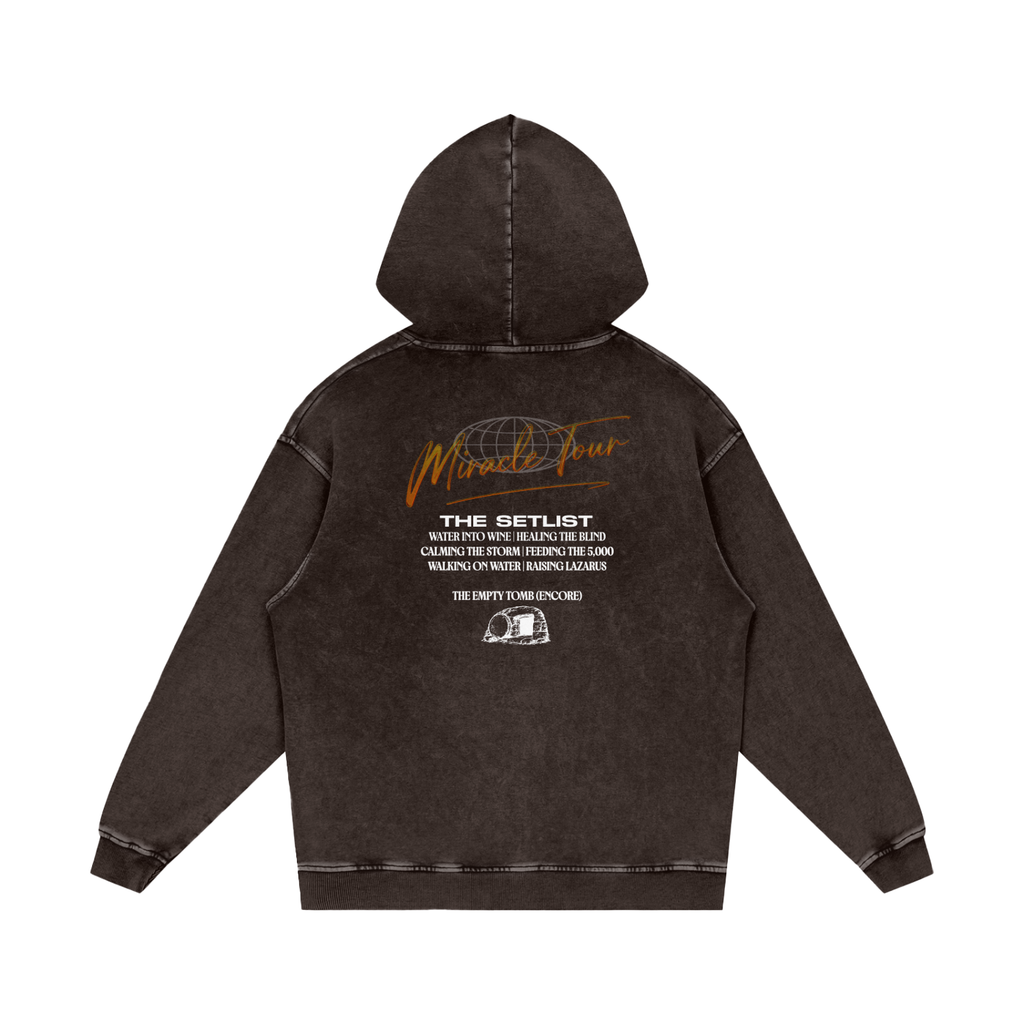 Miracle Tour Snow Washed Loose Cotton Hoodie