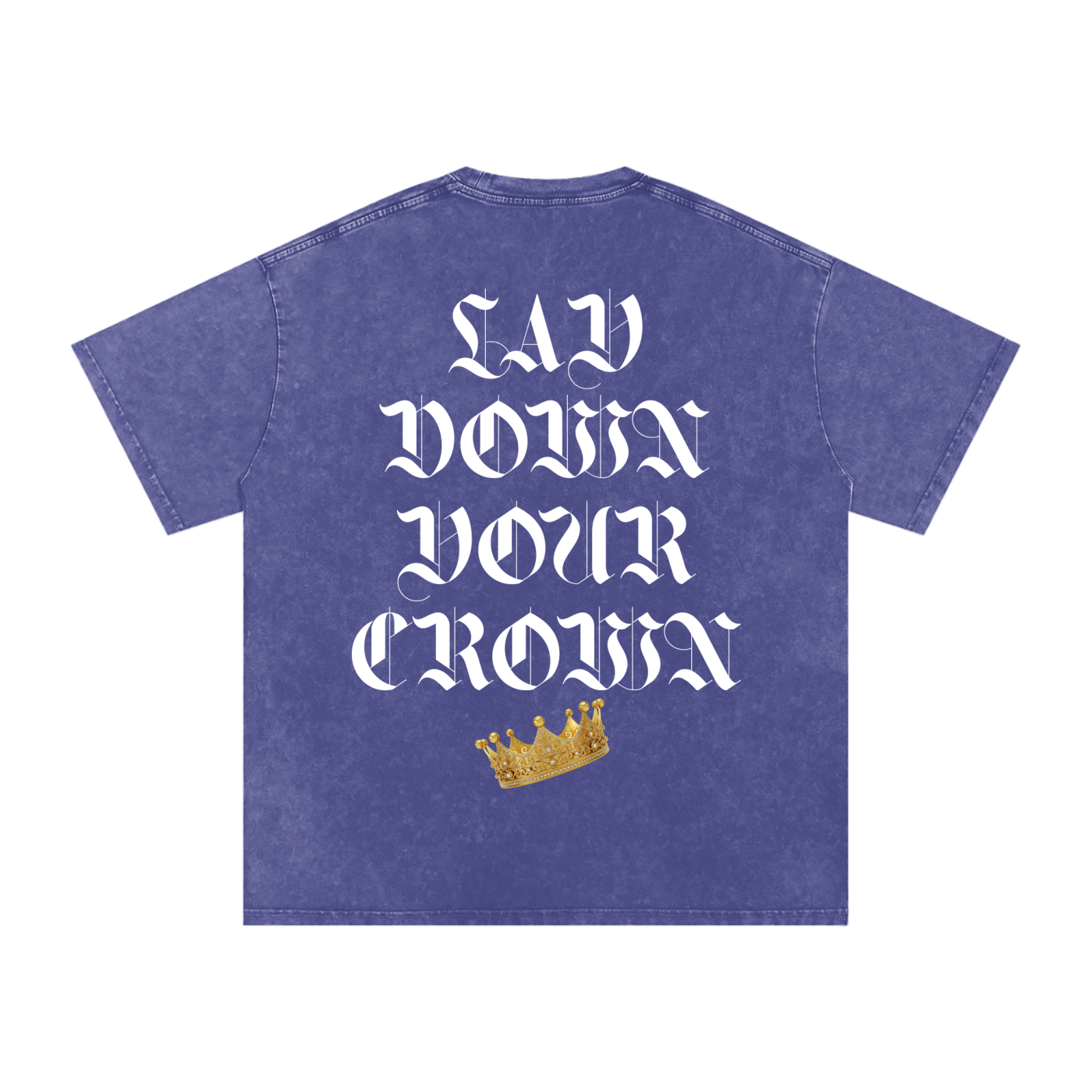 Lay Down Your Crown Snow Washed Oversized Cotton T-Shirt