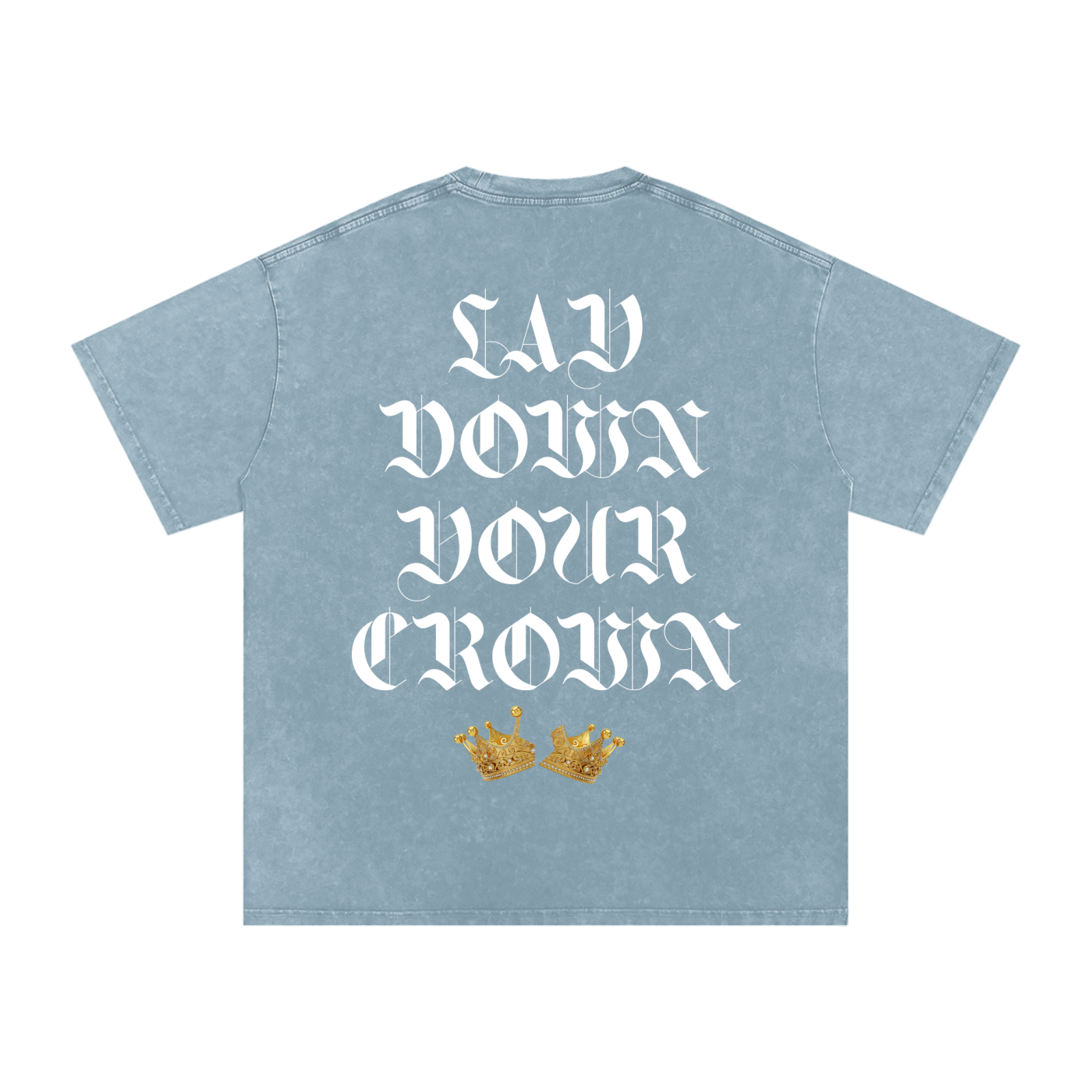 Lay Down Your Crown Snow Washed Oversized Cotton T-Shirt