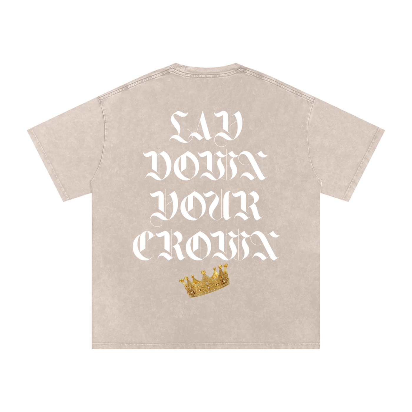 Lay Down Your Crown Snow Washed Oversized Cotton T-Shirt