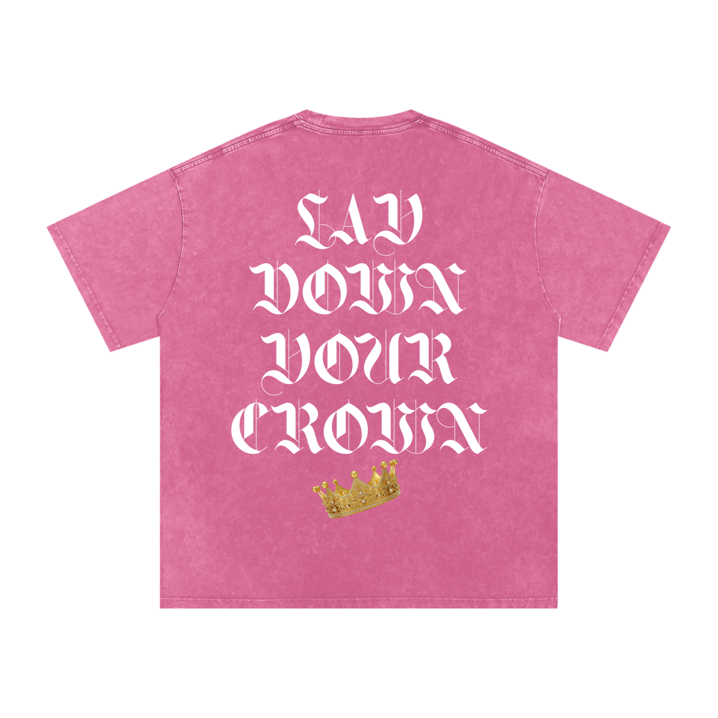Lay Down Your Crown Snow Washed Oversized Cotton T-Shirt