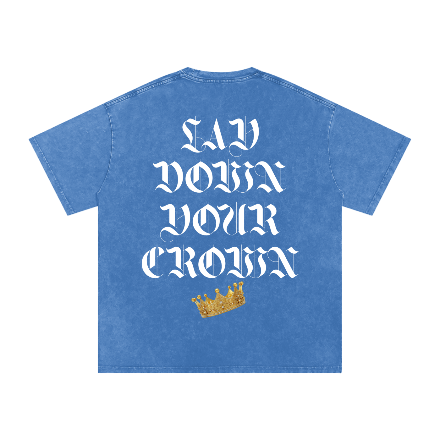 Lay Down Your Crown Snow Washed Oversized Cotton T-Shirt