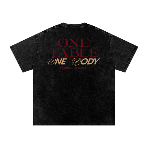 Snow Washed Oversized Cotton T-Shirt