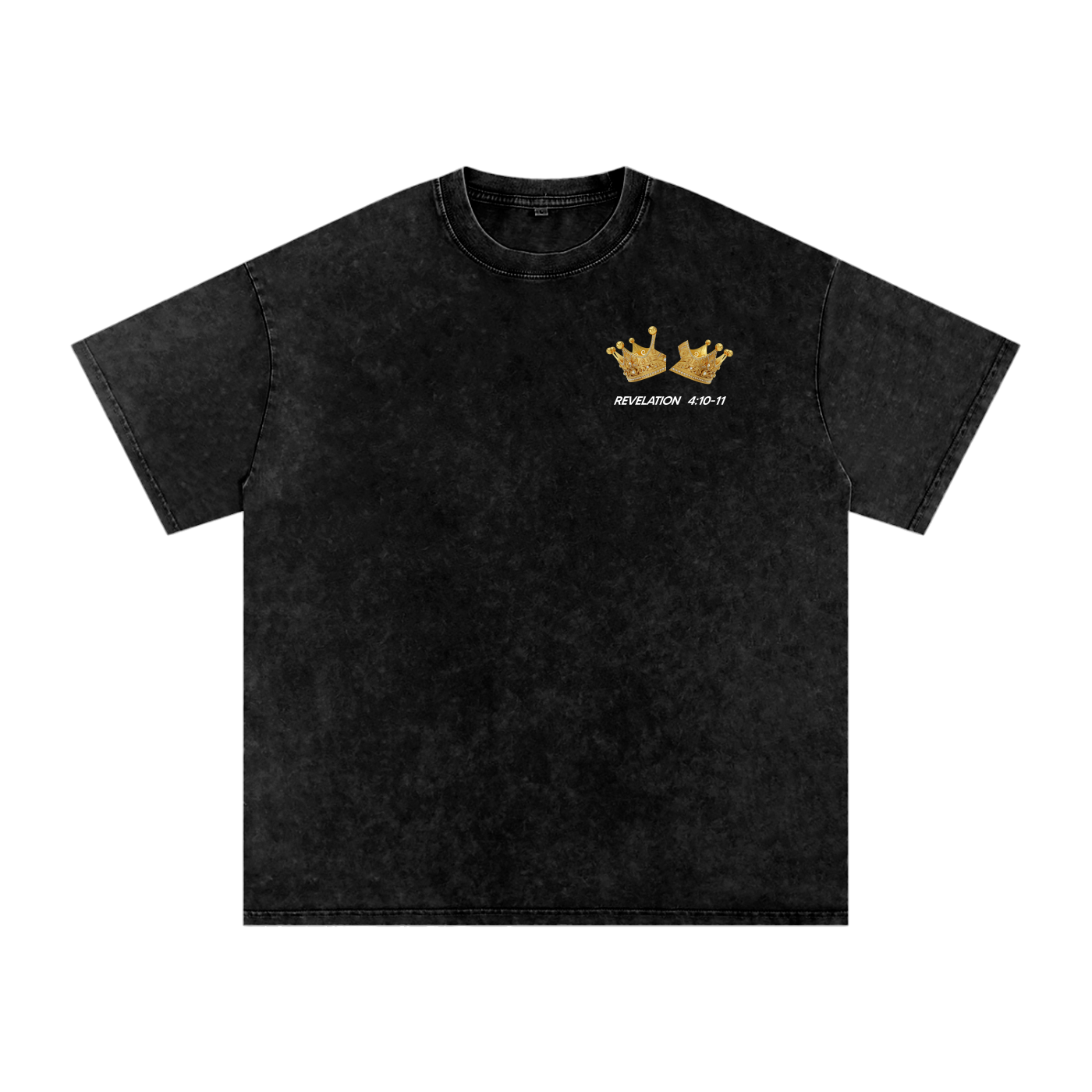 Lay Down Your Crown Snow Washed Oversized Cotton T-Shirt