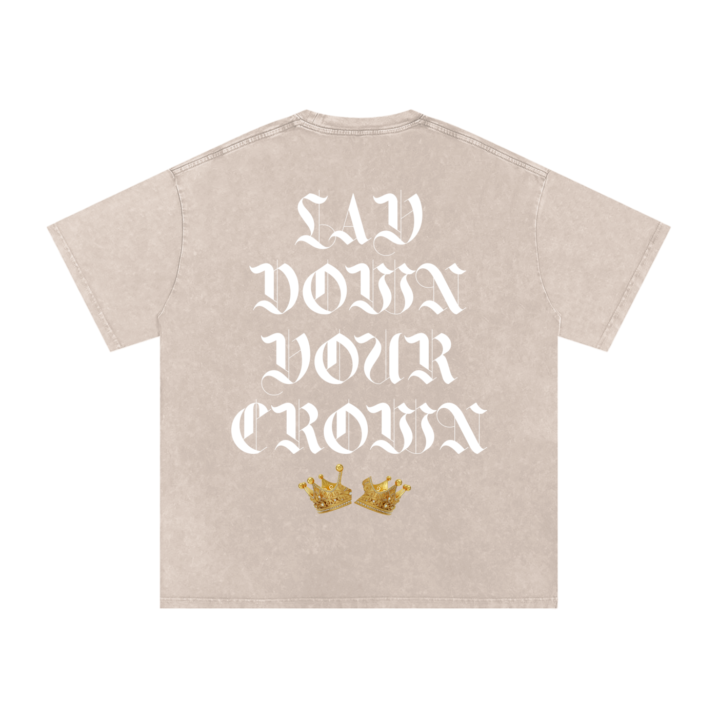 Lay Down Your Crown Snow Washed Oversized Cotton T-Shirt