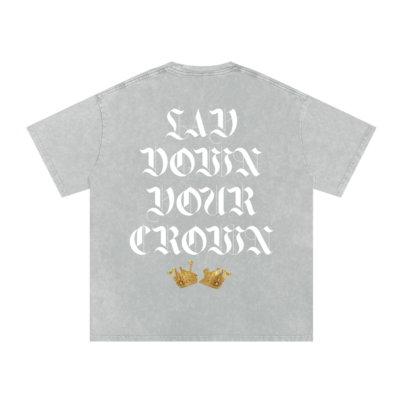 Lay Down Your Crown Snow Washed Oversized Cotton T-Shirt
