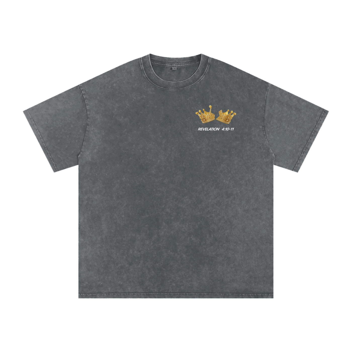 Lay Down Your Crown Snow Washed Oversized Cotton T-Shirt