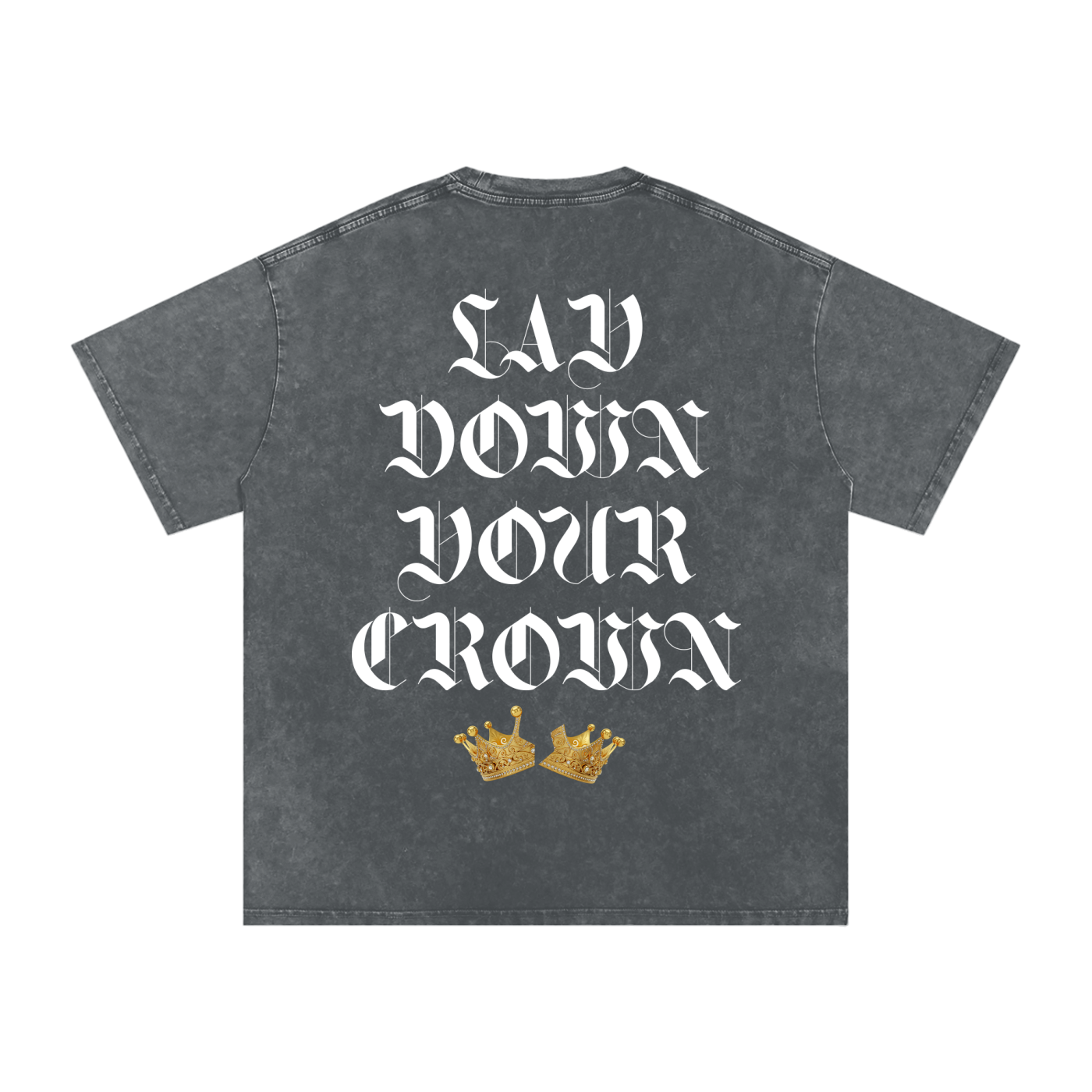 Lay Down Your Crown Snow Washed Oversized Cotton T-Shirt