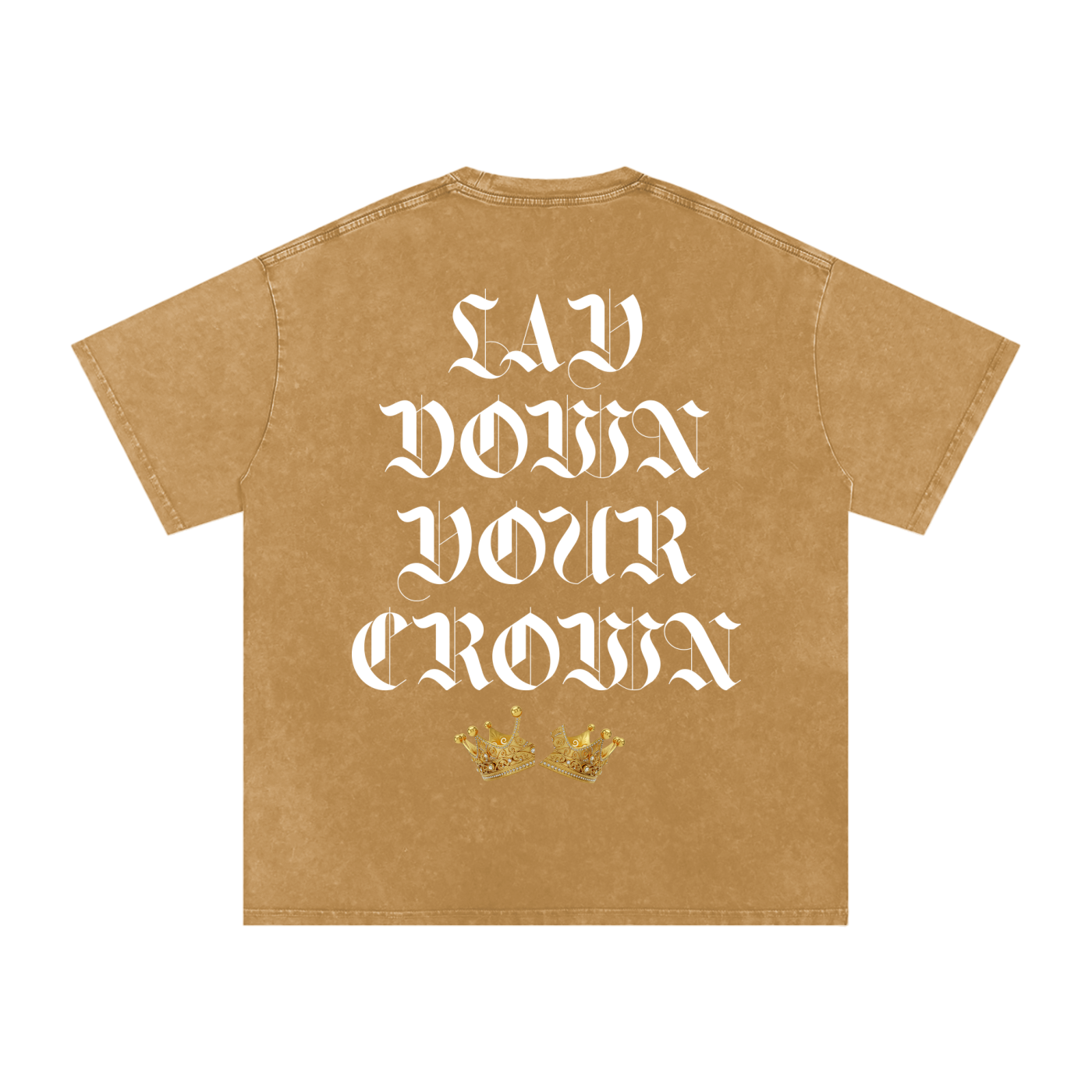 Lay Down Your Crown Snow Washed Oversized Cotton T-Shirt
