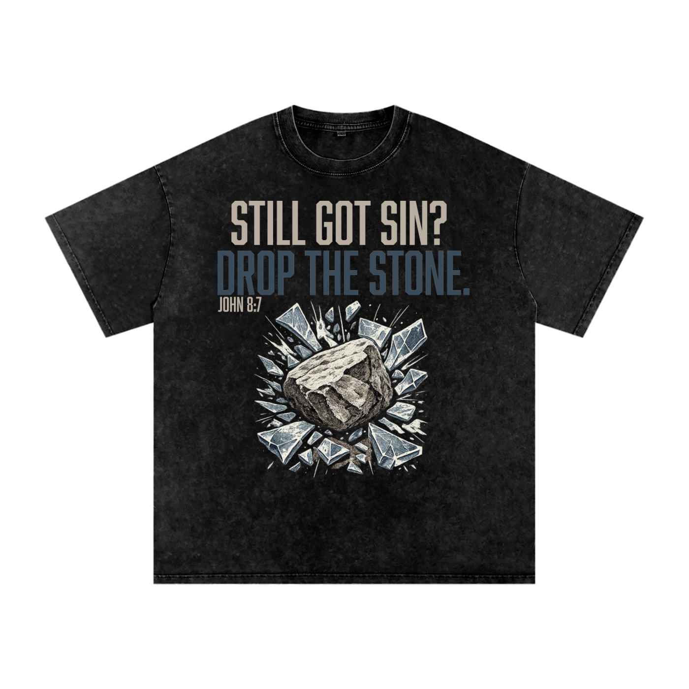 Still Got Sin Snow Washed Oversized Cotton T-Shirt