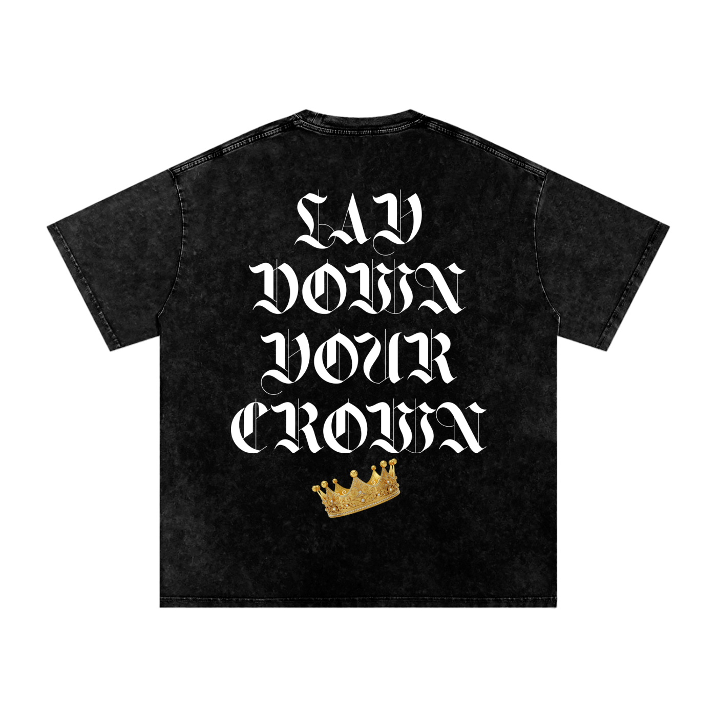 Lay Down Your Crown Snow Washed Oversized Cotton T-Shirt
