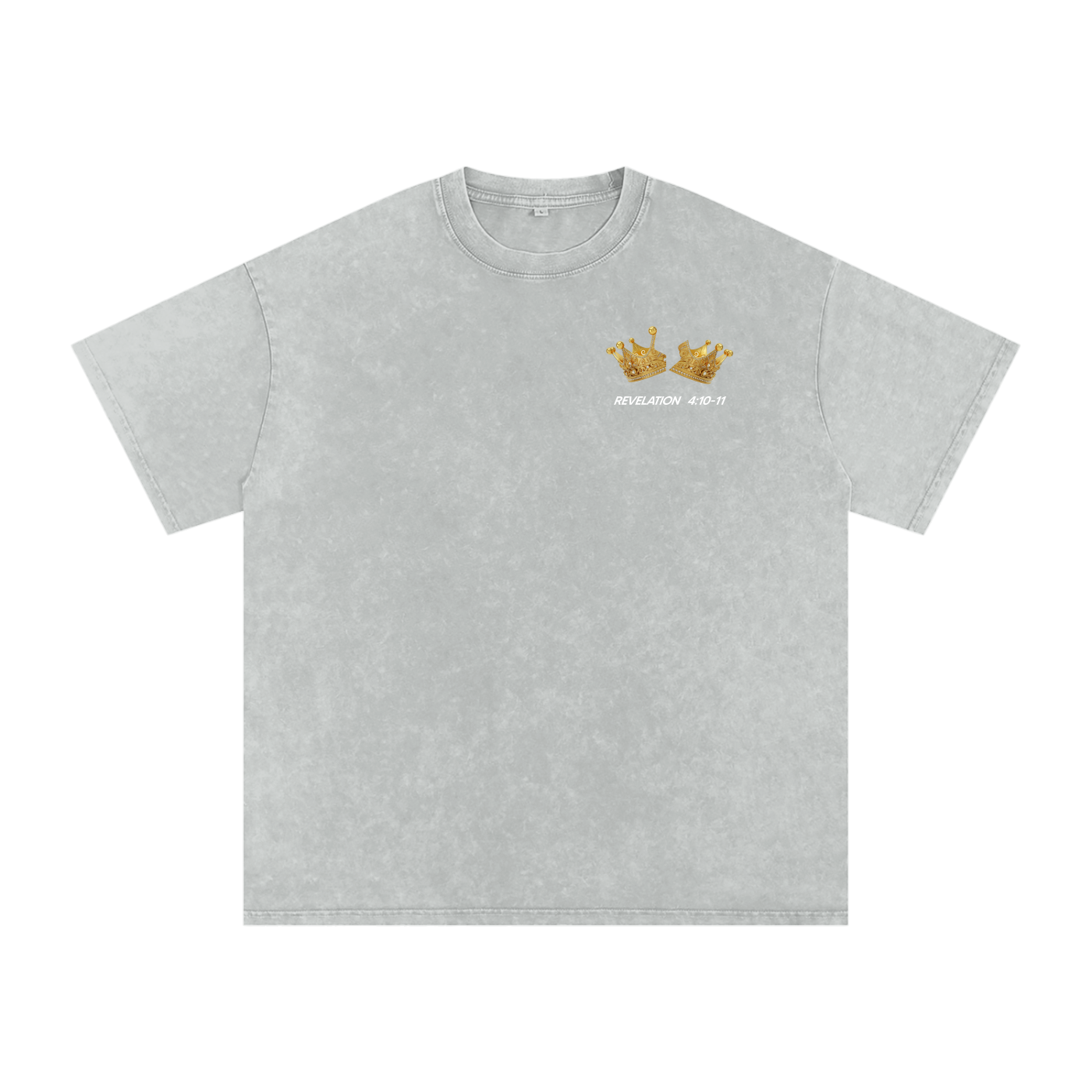 Lay Down Your Crown Snow Washed Oversized Cotton T-Shirt