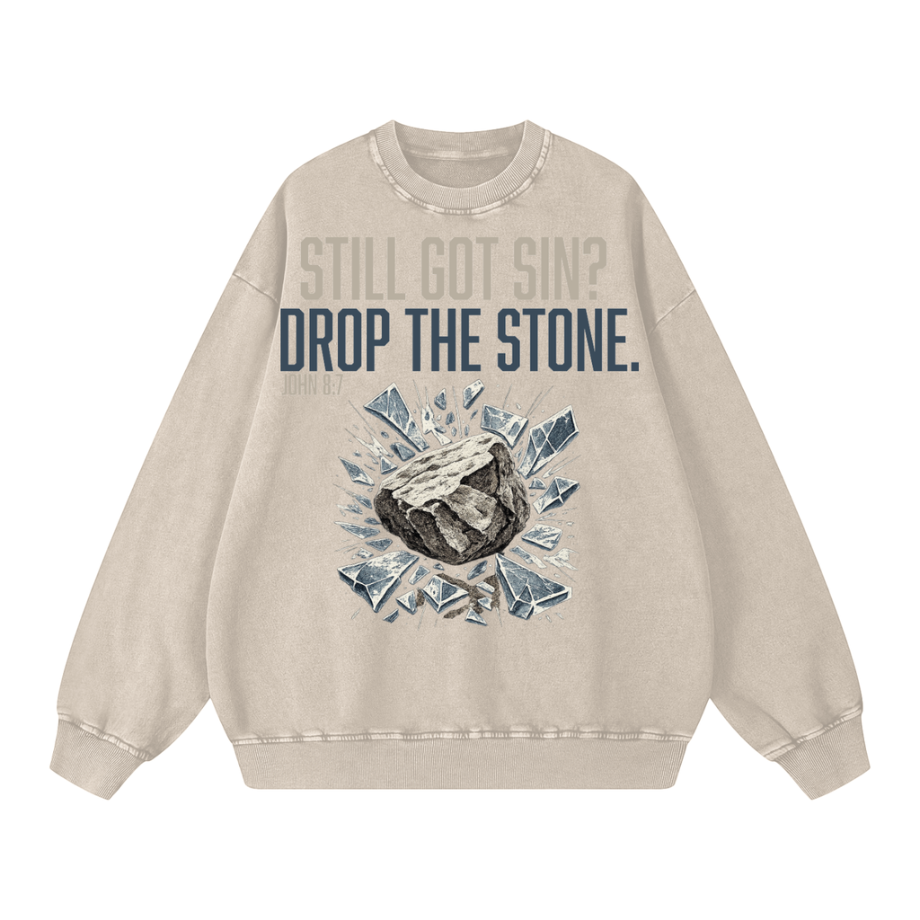 Drop The Stone (Snow Washed Oversized Sweatshirt)