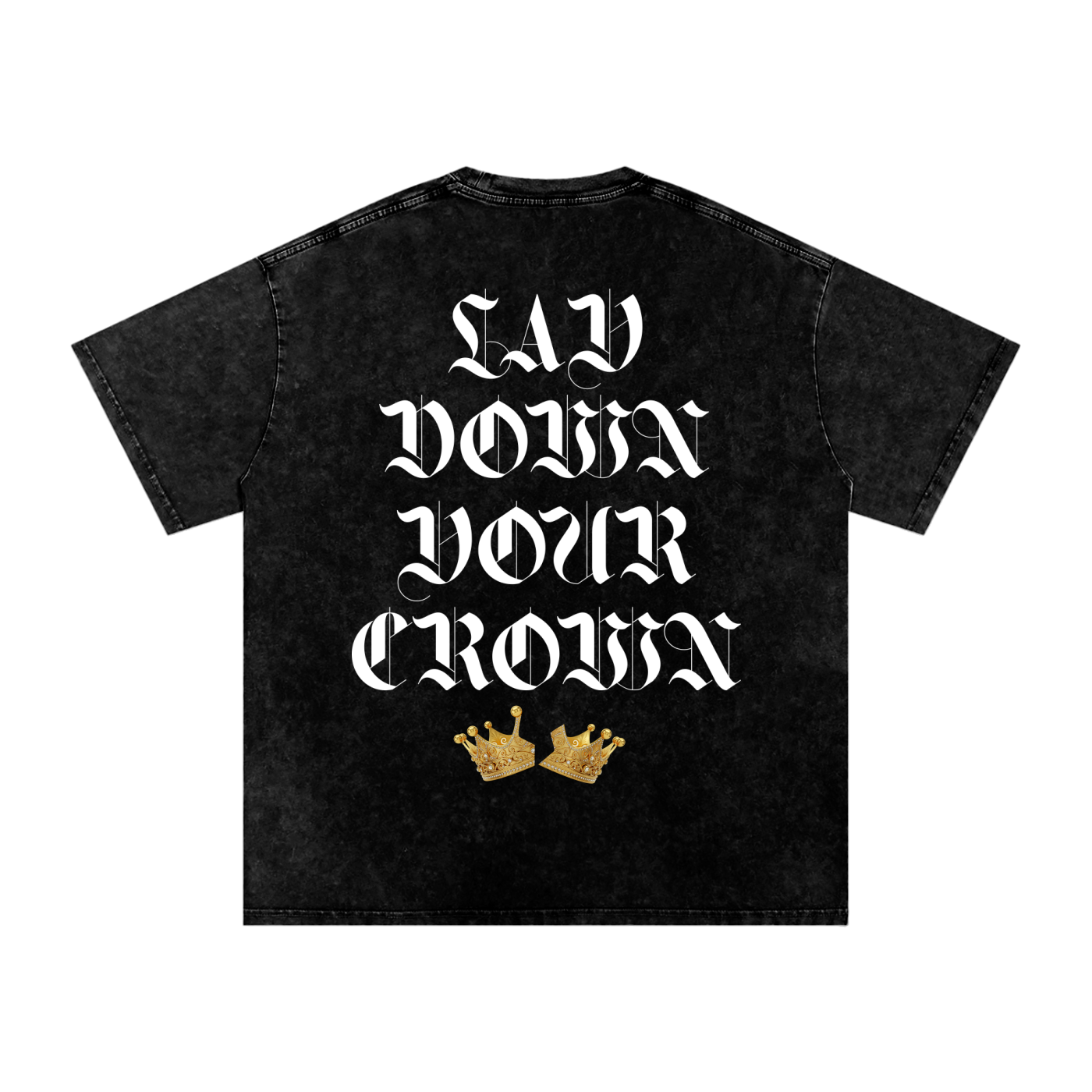 Lay Down Your Crown Snow Washed Oversized Cotton T-Shirt