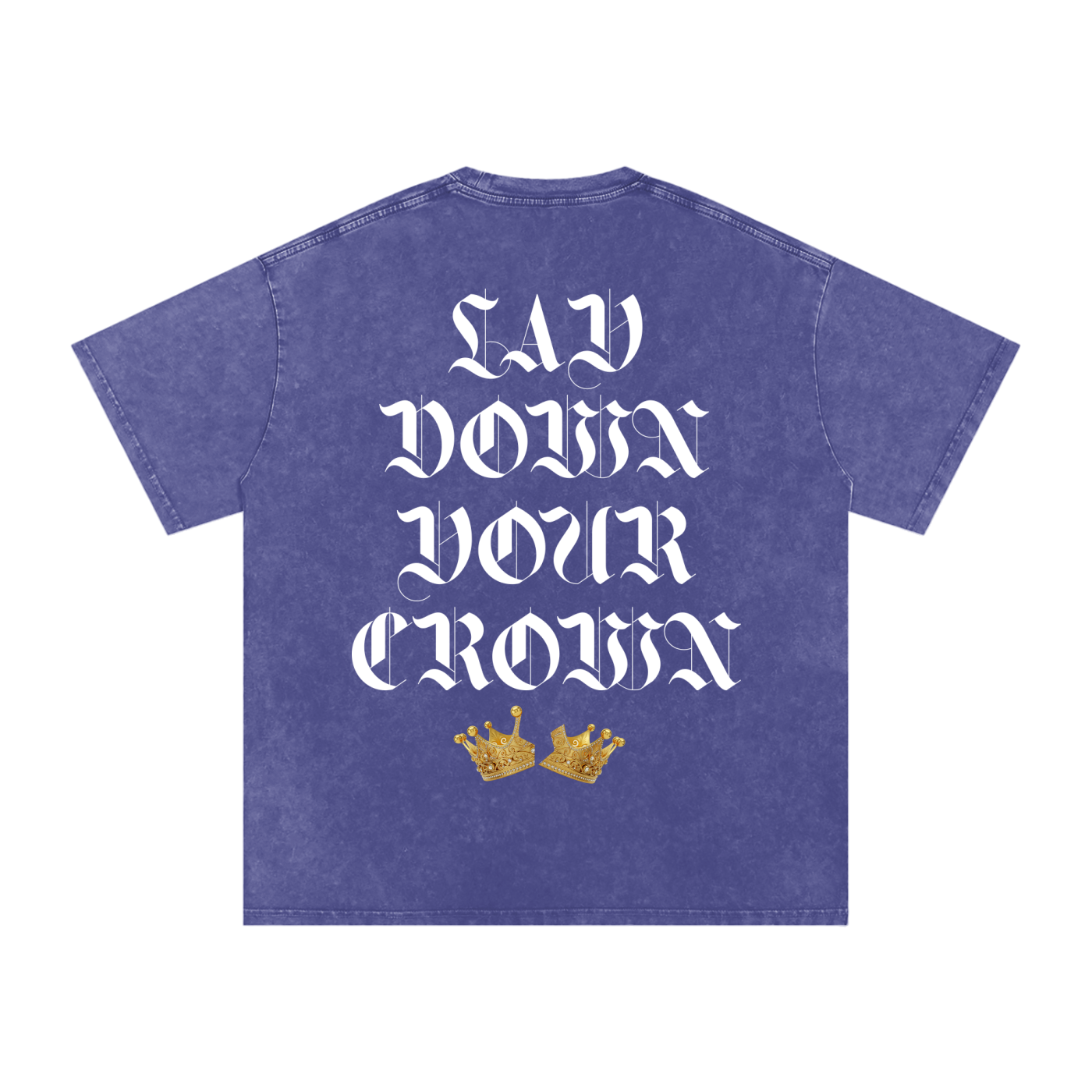 Lay Down Your Crown Snow Washed Oversized Cotton T-Shirt