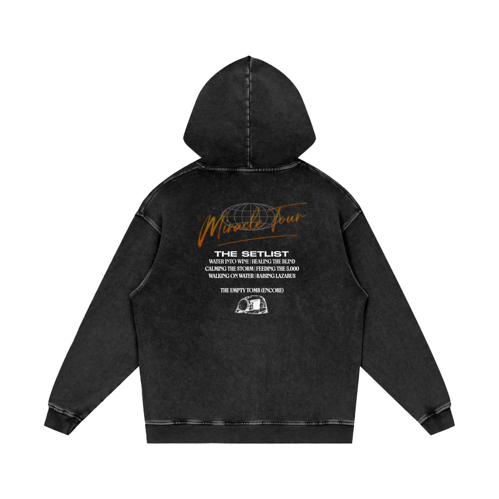 Miracle Tour Snow Washed Loose Cotton Hoodie