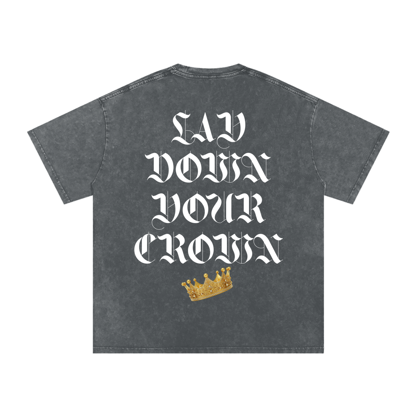 Lay Down Your Crown Snow Washed Oversized Cotton T-Shirt
