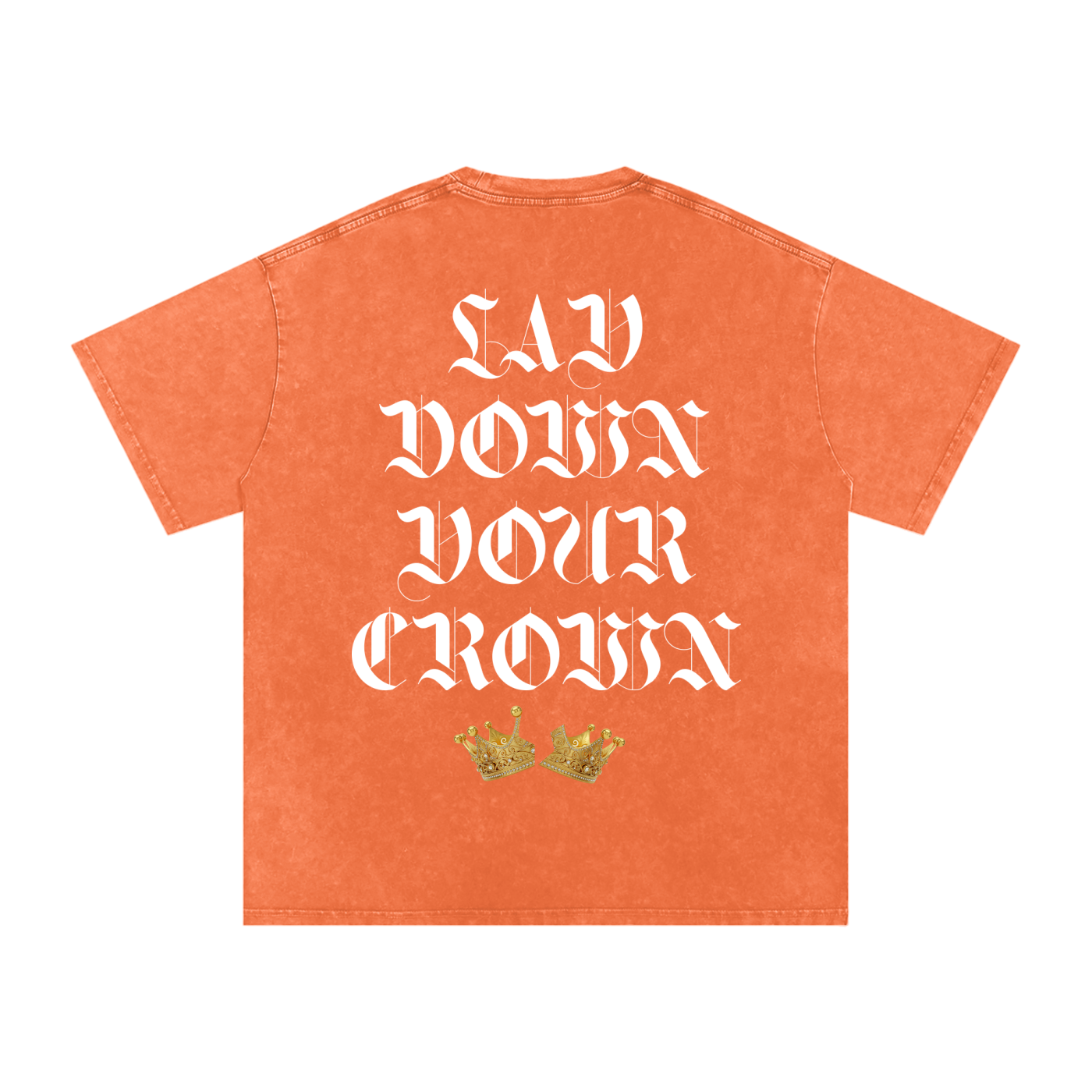 Lay Down Your Crown Snow Washed Oversized Cotton T-Shirt