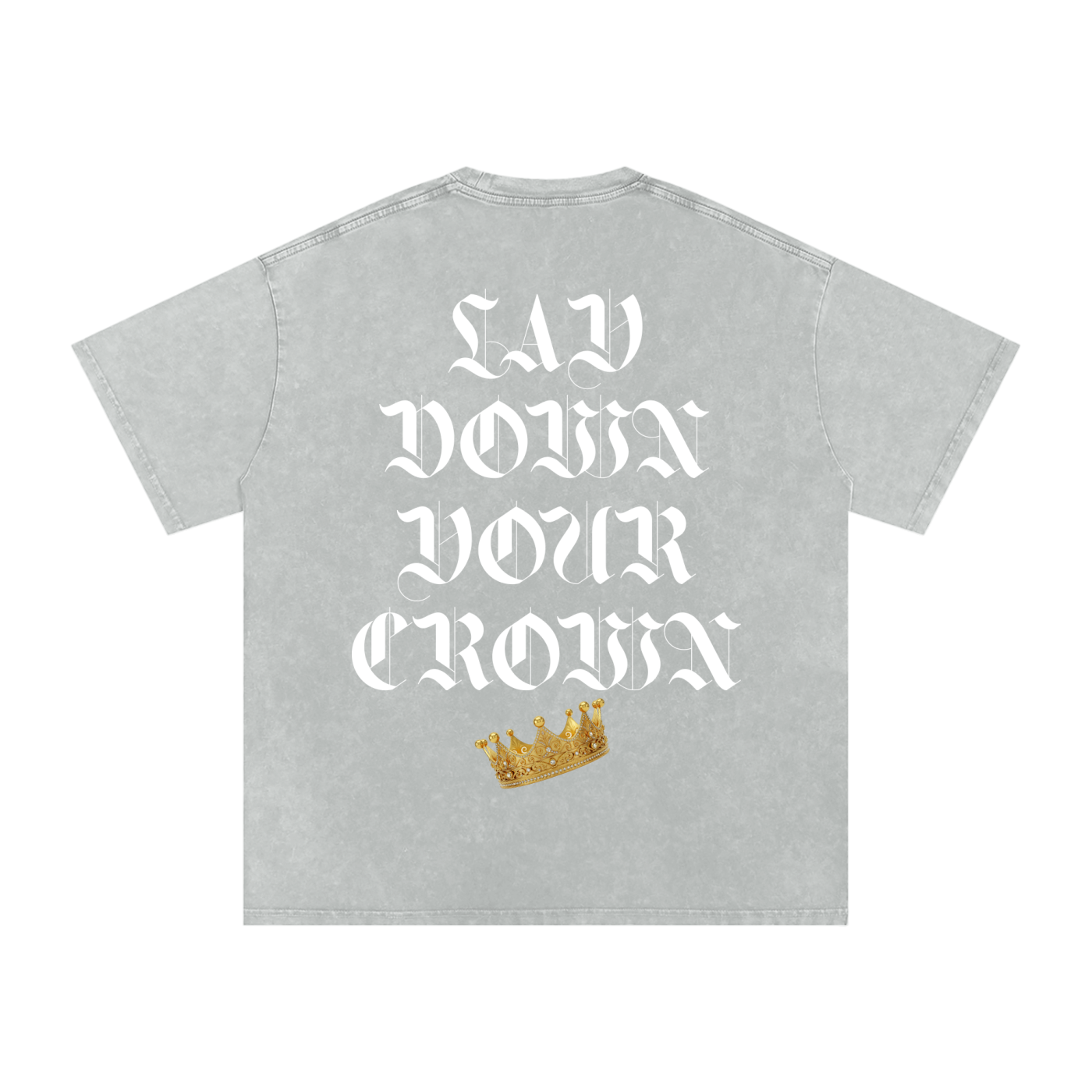Lay Down Your Crown Snow Washed Oversized Cotton T-Shirt