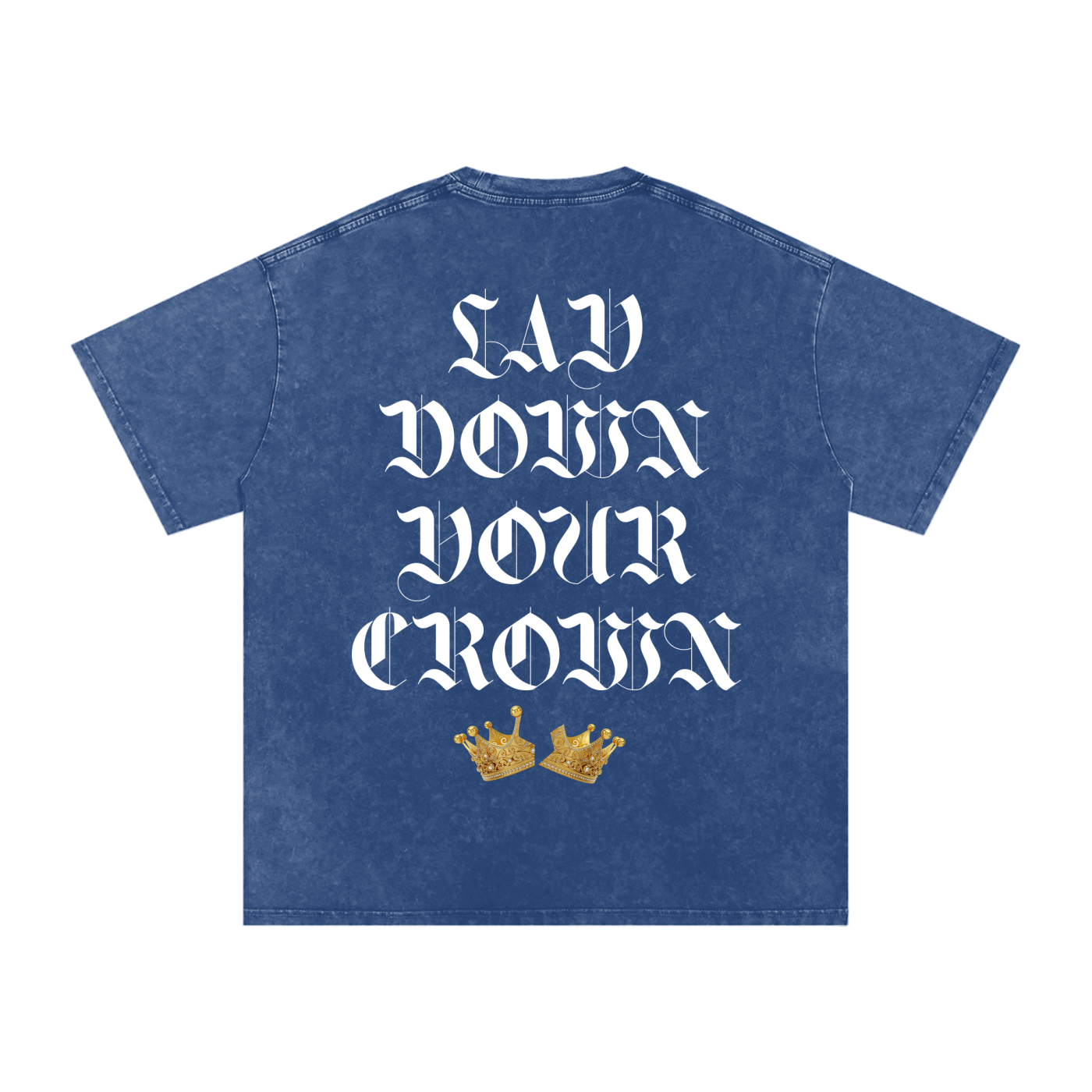 Lay Down Your Crown Snow Washed Oversized Cotton T-Shirt